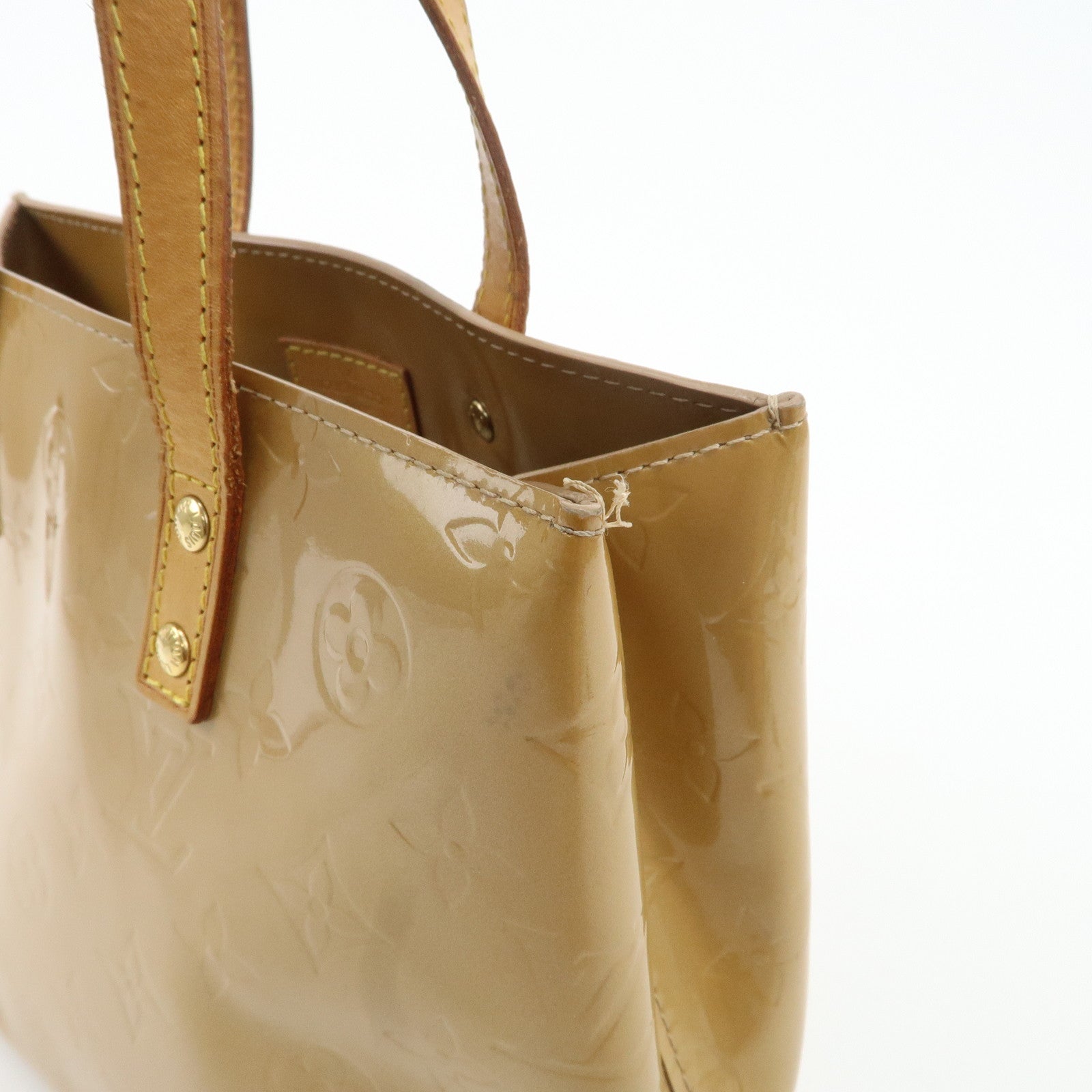 Louis Vuitton Monogram Vernis Lead PM Hand Bag Noisette M91334 Used