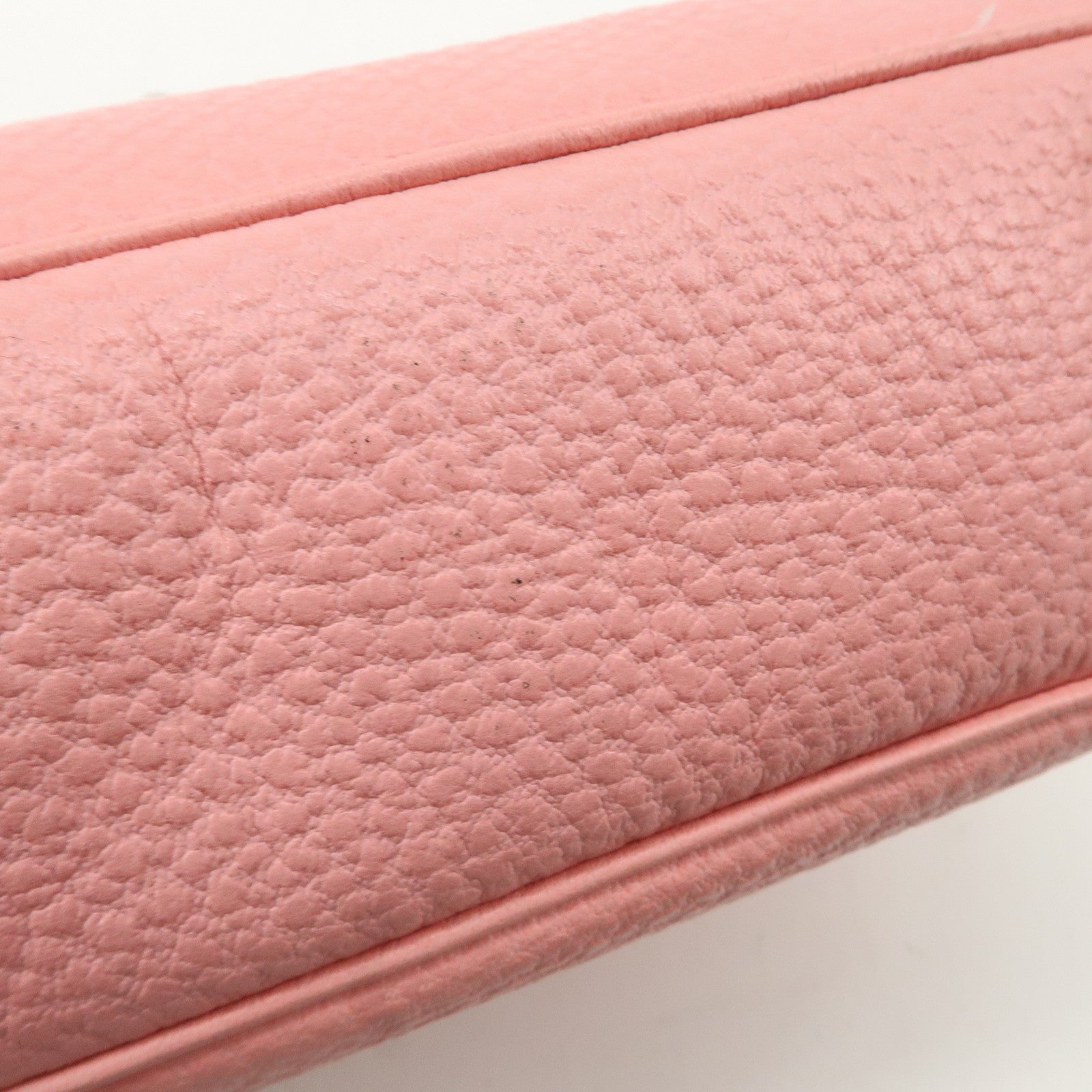 GUCCI Bamboo Leather Shoulder Bag Hand Bag Studs Pink 137378 Used