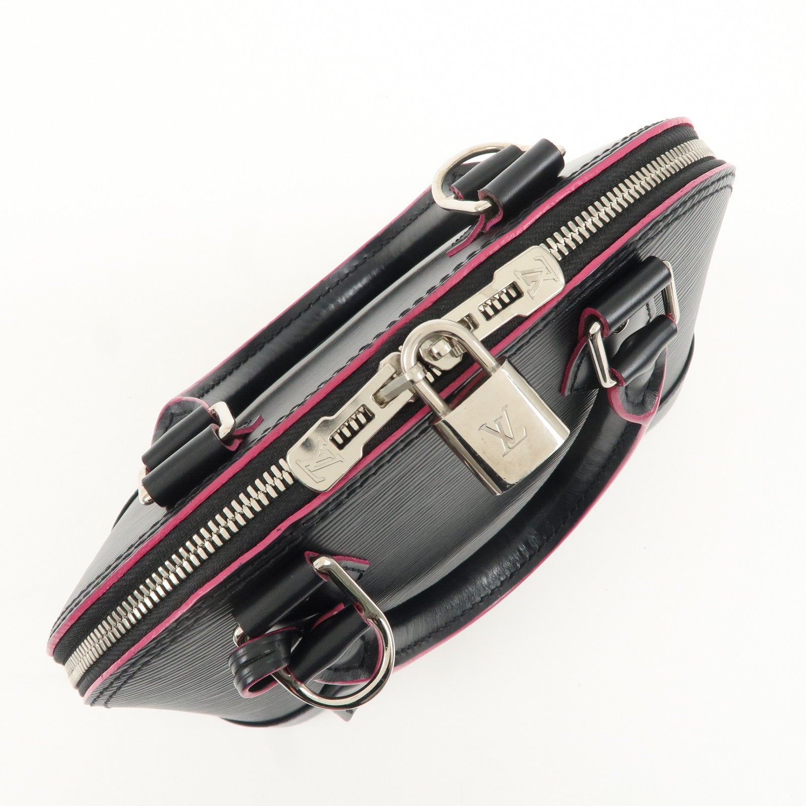 Louis Vuitton Epi Alma BB 2Way Shoulder Bag Noir Pink M54160 Used