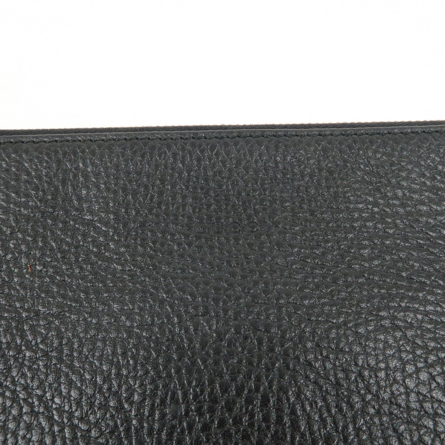 GUCCI Bamboo Leather Clutch Bag Black 449653