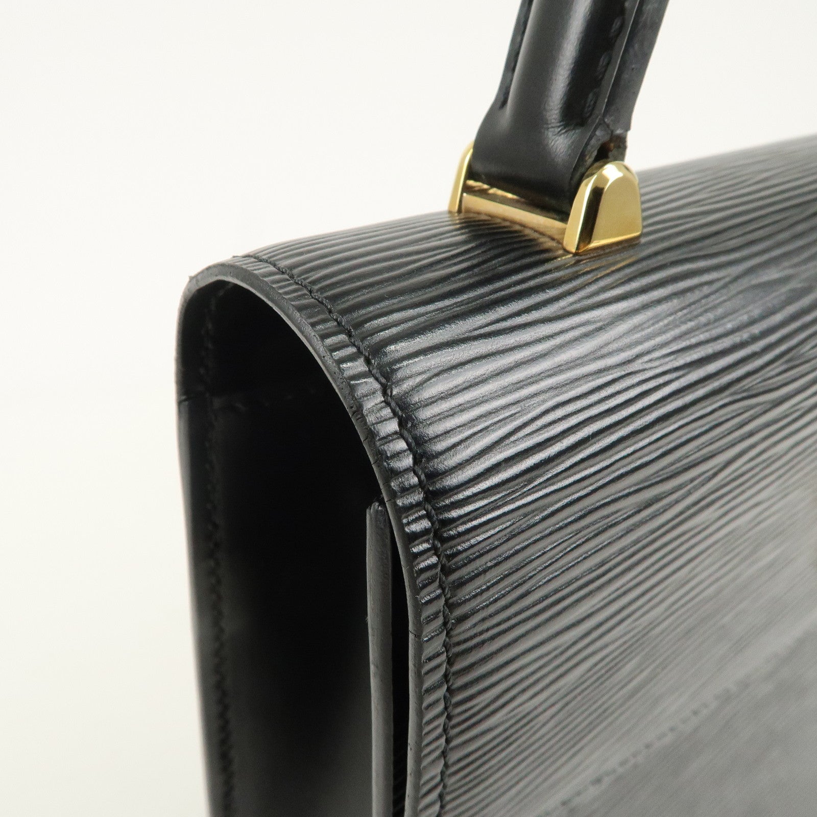 Louis Vuitton Epi Leather Malesherbes Hand Bag Black M523 72 Used