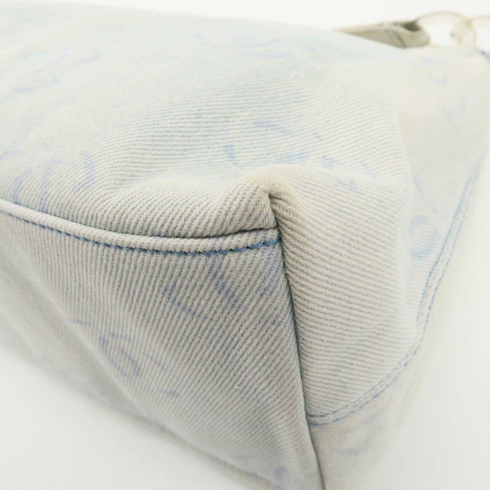 CHANEL Denim Plastic COCO Mark One Shoulder Bag Light Blue Used