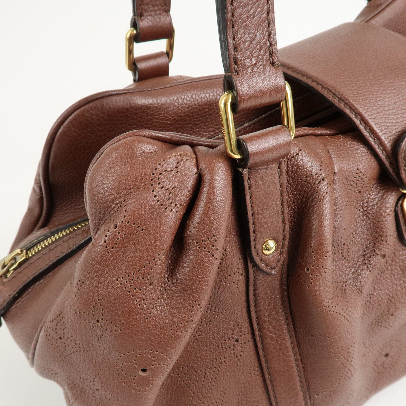 Louis Vuitton Monogram Mahina Lunar Hand Bag GM Acajou M95970 Used