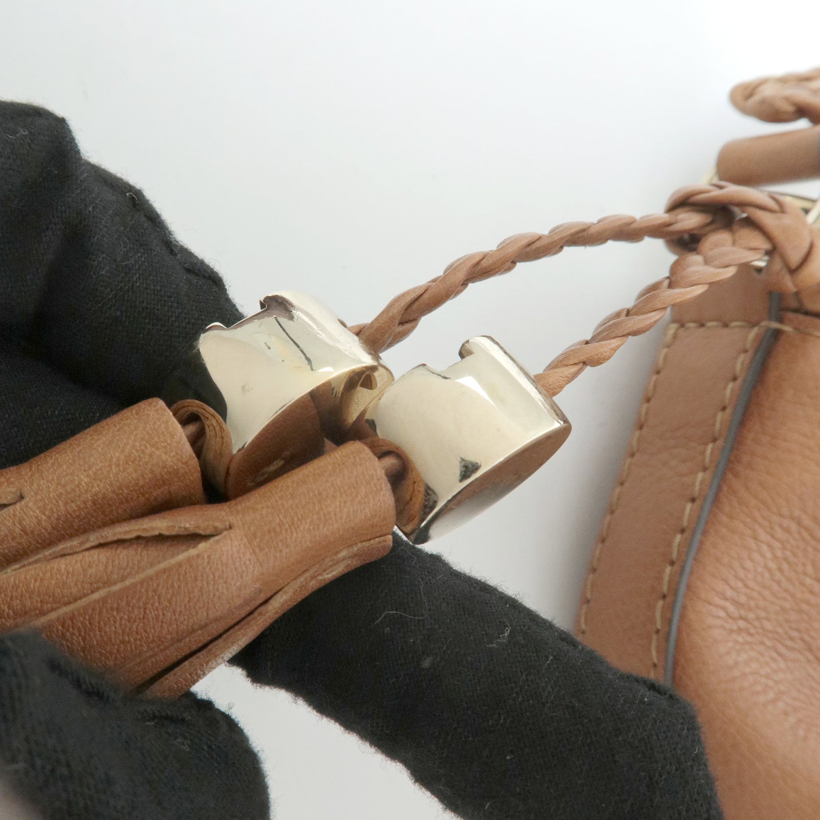 GUCCI Marrakech Leather Shoulder Bag Brown 257026 Used