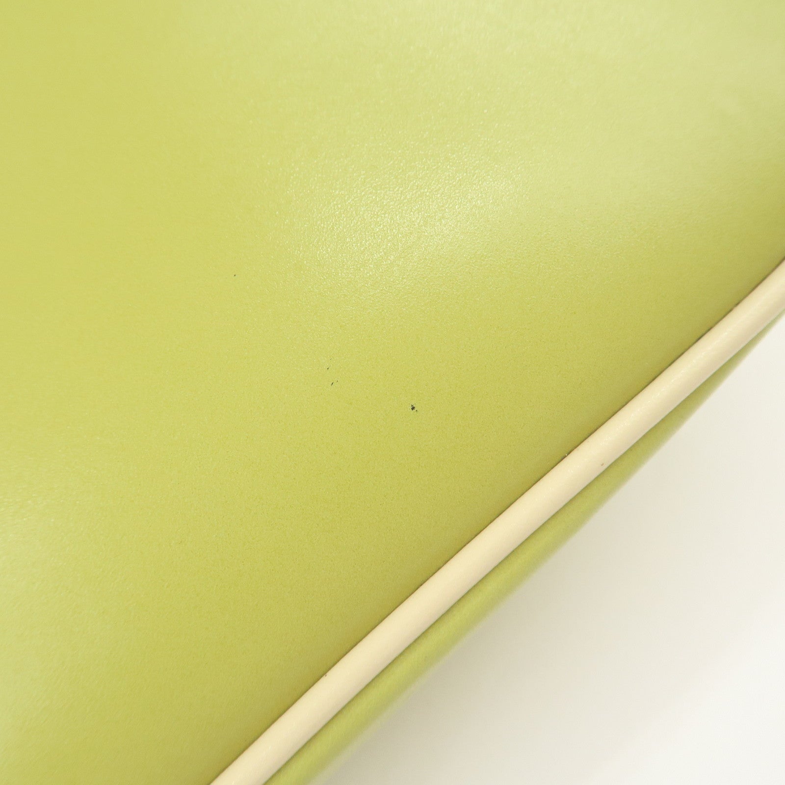 PRADA Leather Shoulder Bag Hand Bag Light Green B10689 Used