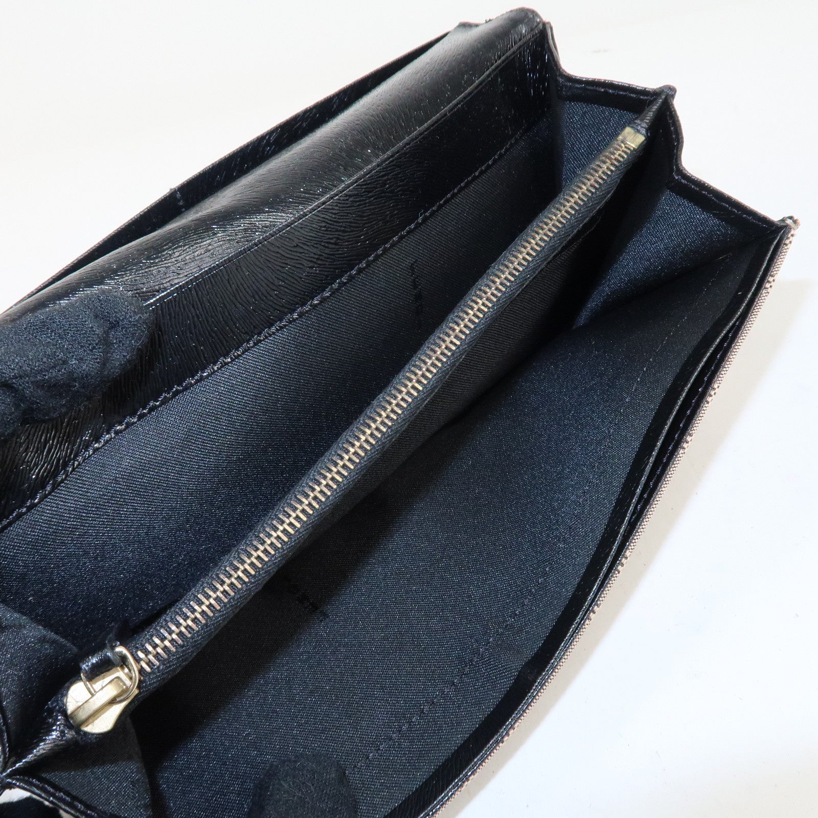 FENDI Zucca Print Canvas Leather Long Wallet Brown 8M0000 Used