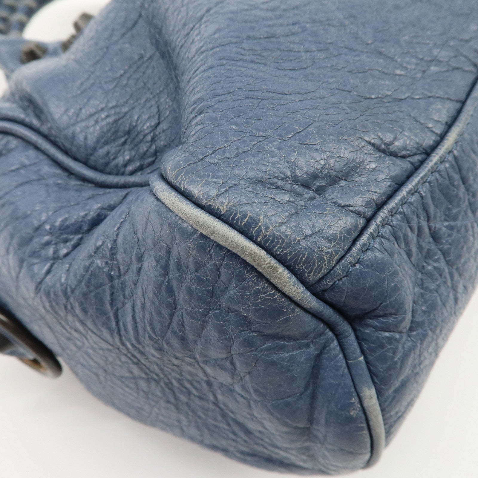 BALENCIAGA Classic Mini Twiggy Leather 2Way Bag Blue 327103 Used