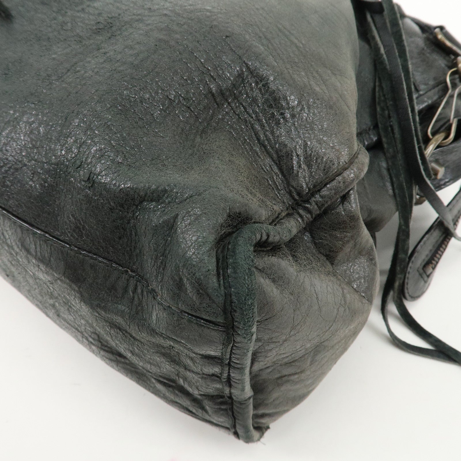 BALENCIAGA The City Leather 2Way Bag Hand Bag Black 115748 Used