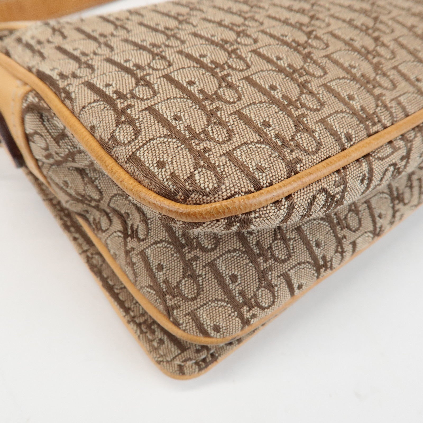 Christian Dior Street Chic Trotter Canvas Leather Shoulder Bag Used