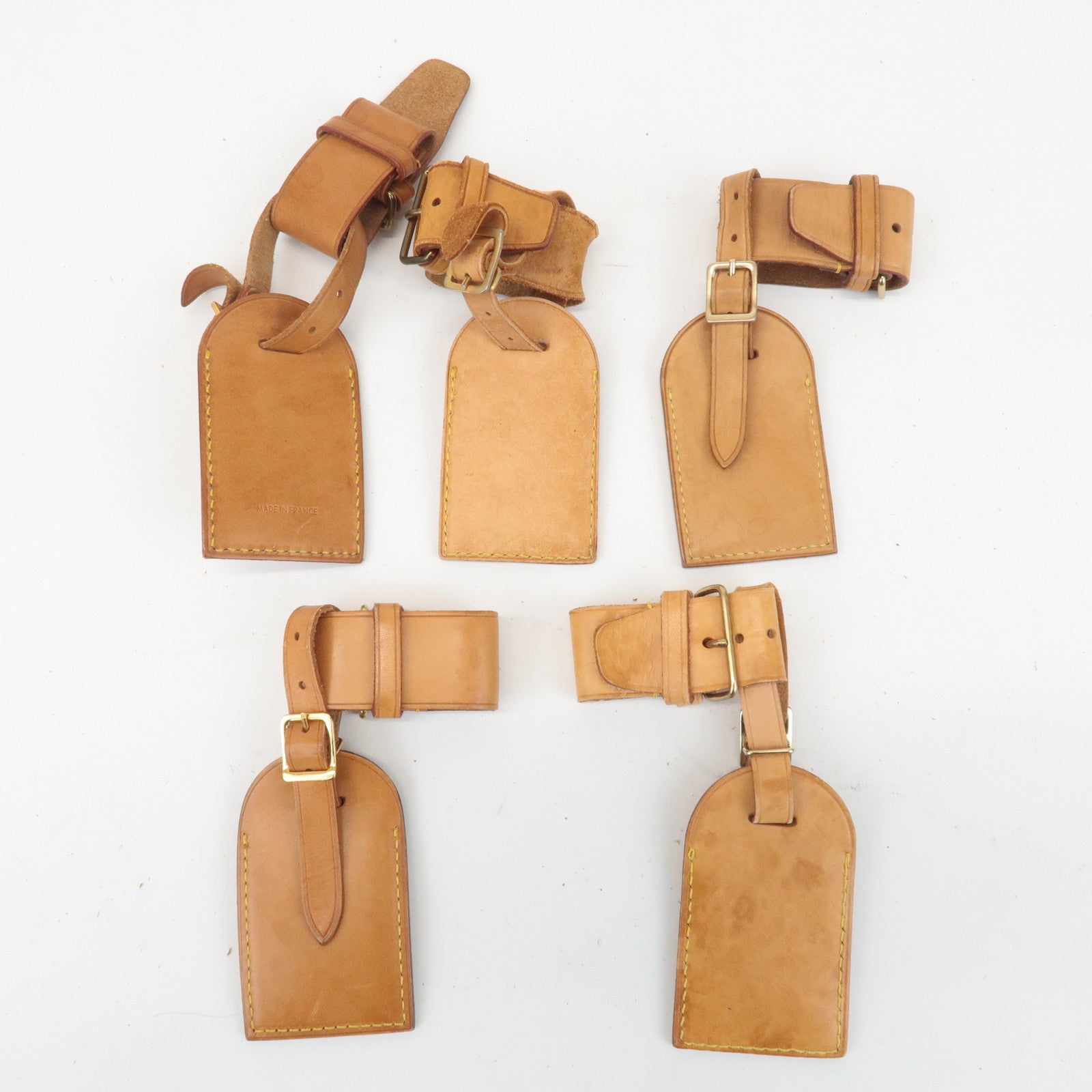 Louis Vuitton Set of 10 Leather Name Tag & Poignet Natural Used