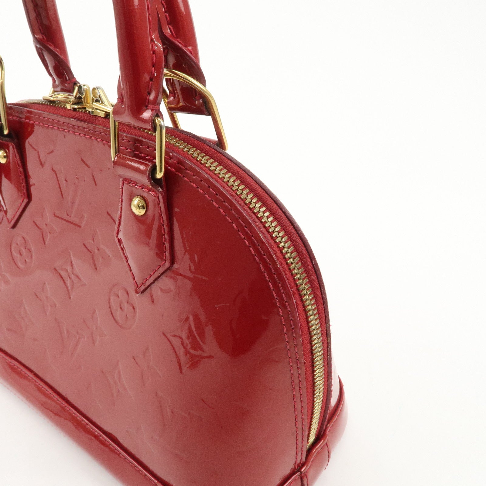 Louis Vuitton Monogram Vernis Alma BB 2Way Bag Red M91606 Used
