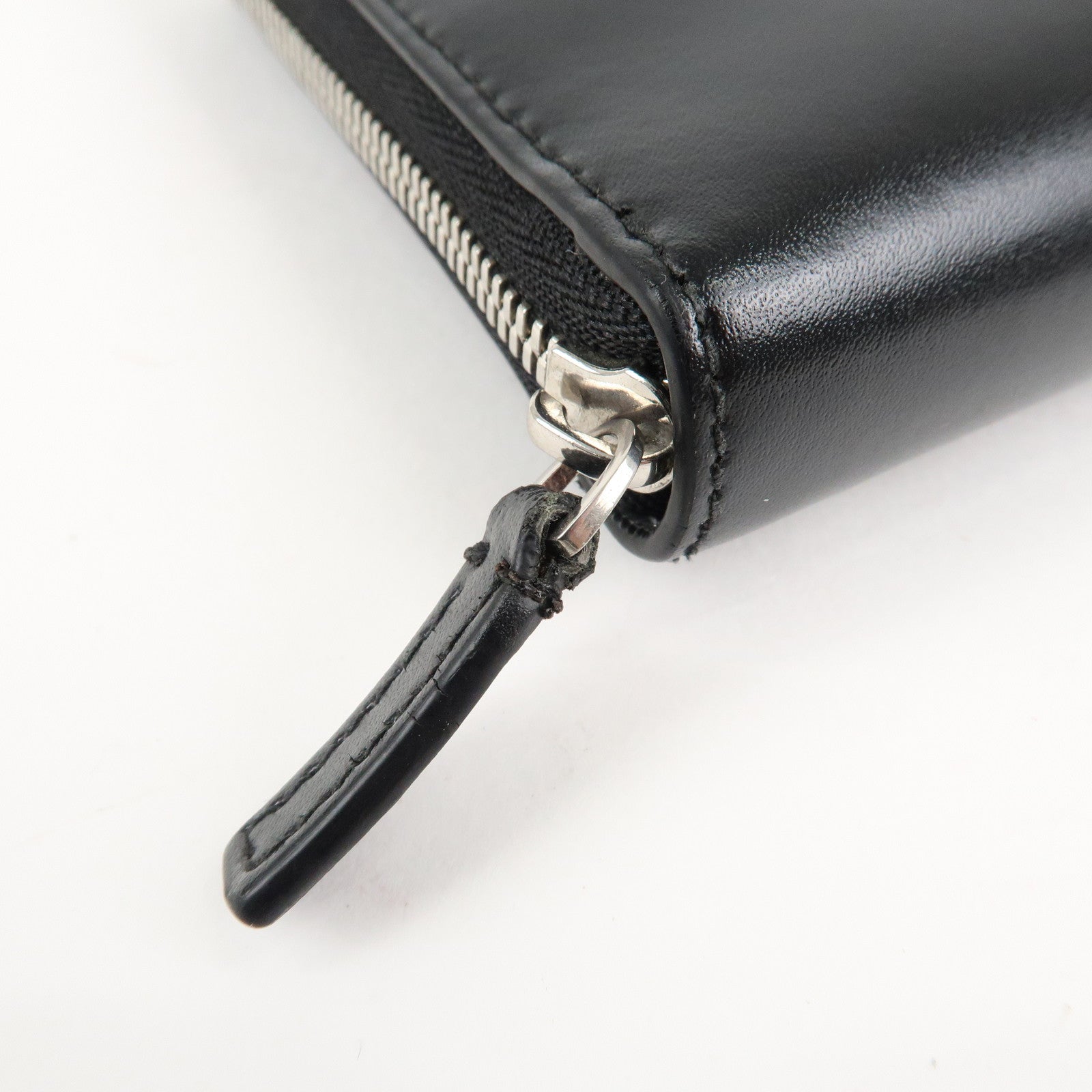 BALENCIAGA Leather Essentials Continental Wallet Black 664041 Used