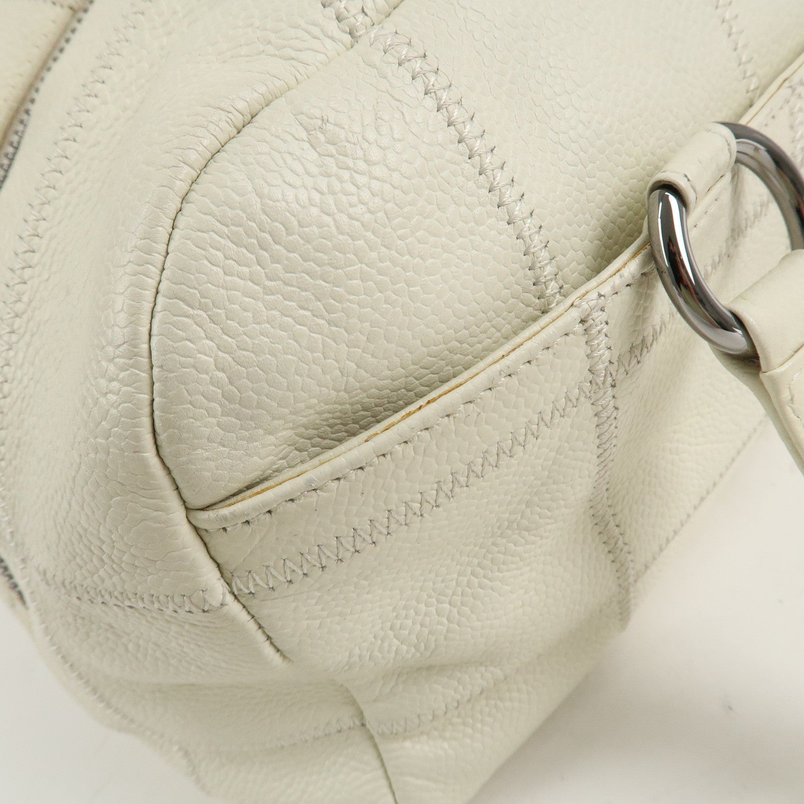 CHANEL Chocolate Bar Caviar Skin Mini Boston Bag Black A26135 Used