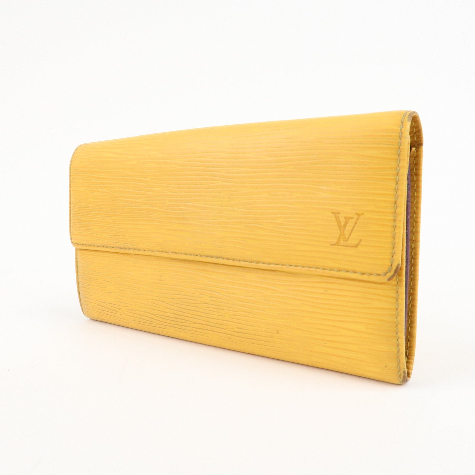 Louis Vuitton Epi Set of 2 Wallet Yellow Cassis M63579 M6659K Used
