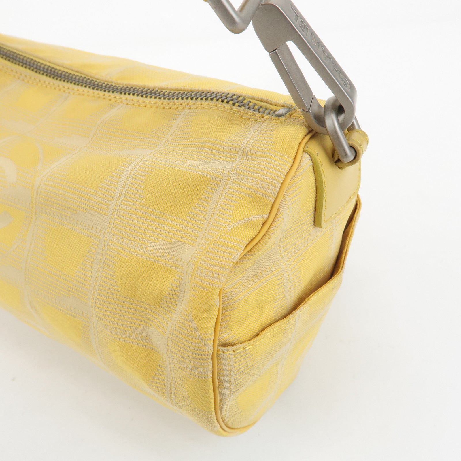 CHANEL New Travel Line Nylon Jacquard Leather Shoulder Bag A17669 Used