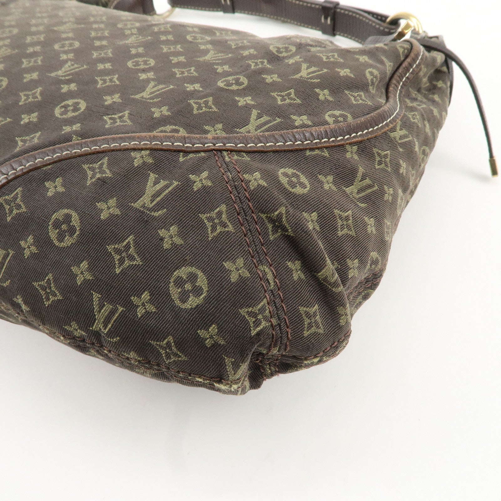 Louis Vuitton Monogram Mini Lin Manon MM Shoulder Bag Ebene M95619 Used