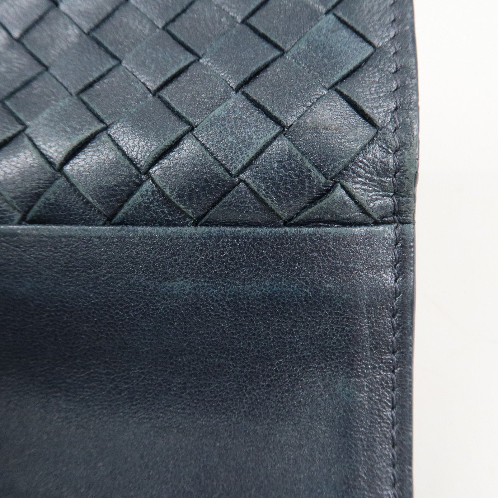 BOTTEGA VENETA Intrecciato Leather Card Case Gray 133945 Used