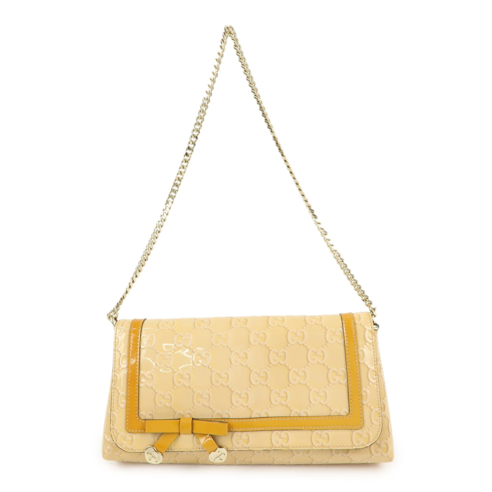 GUCCI InterlockingG Lovely Heart Patent Leather Broadway Bag 257611