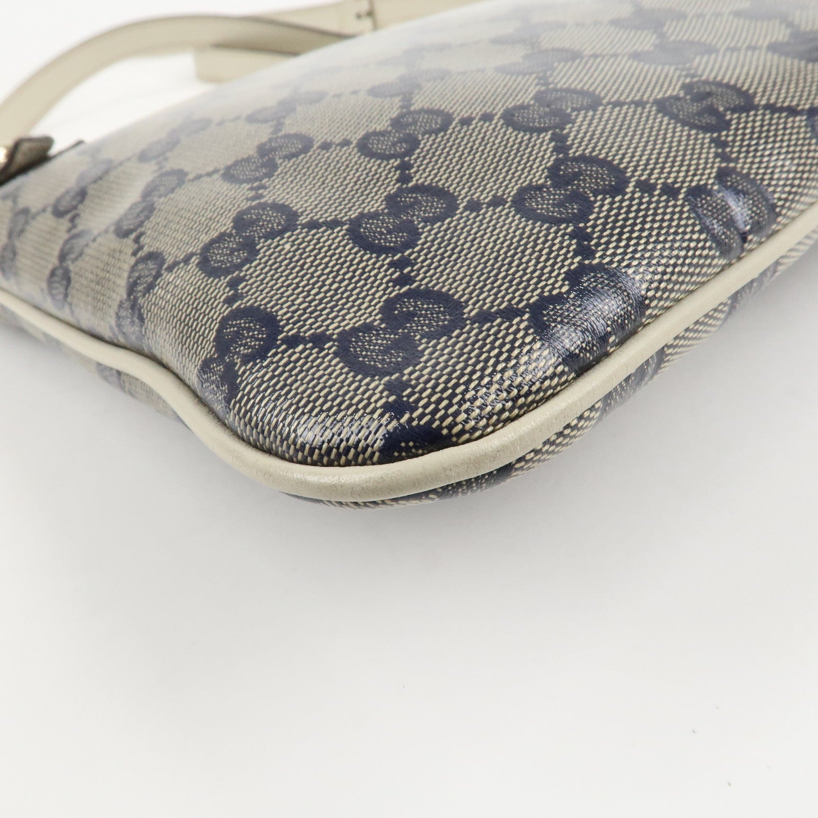 GUCCI Crystal GG Canvas Leather Shoulder Bag *Outlet 257246 Used