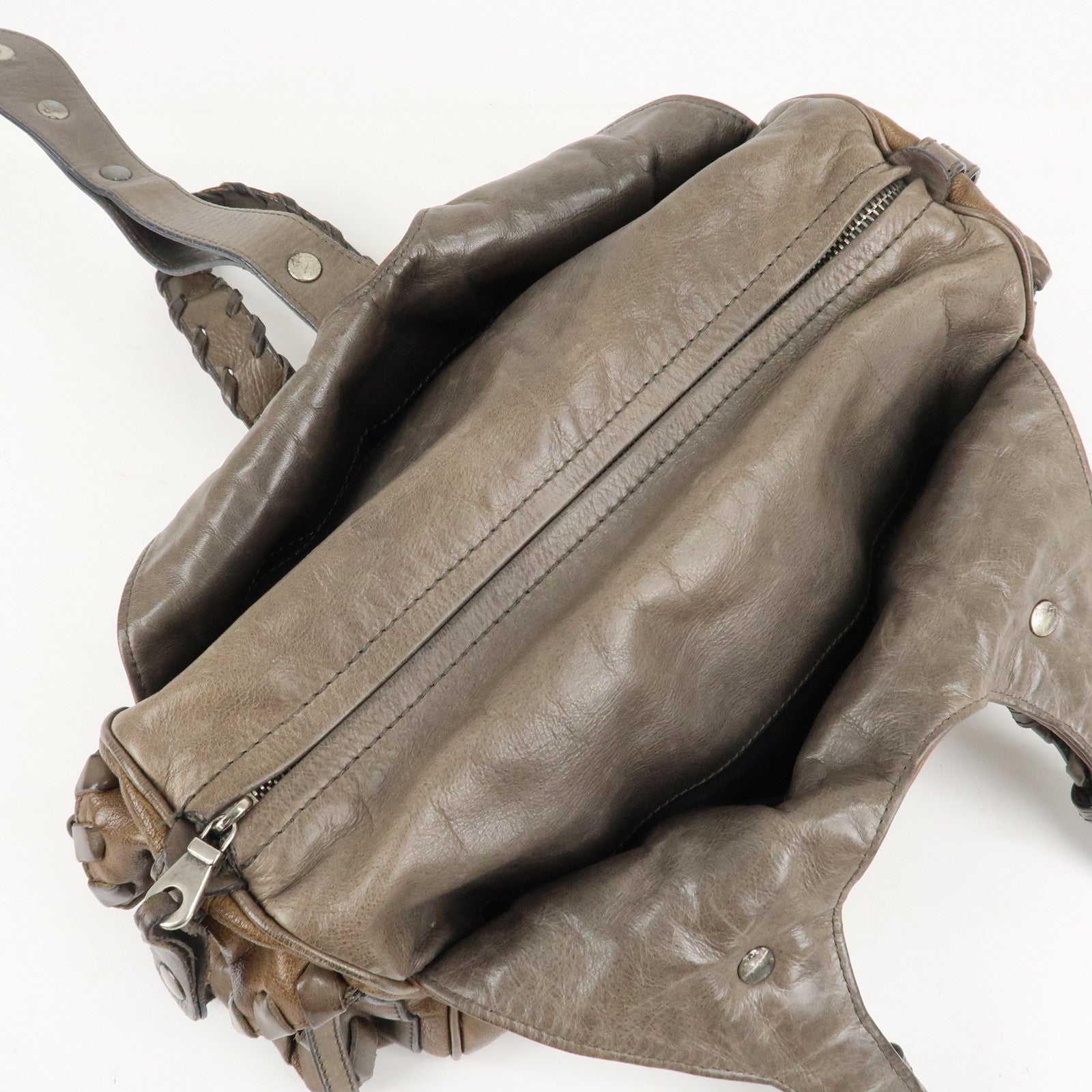 Chloe Leather Silverado Boston Bag Shoulder Bag Brown Used