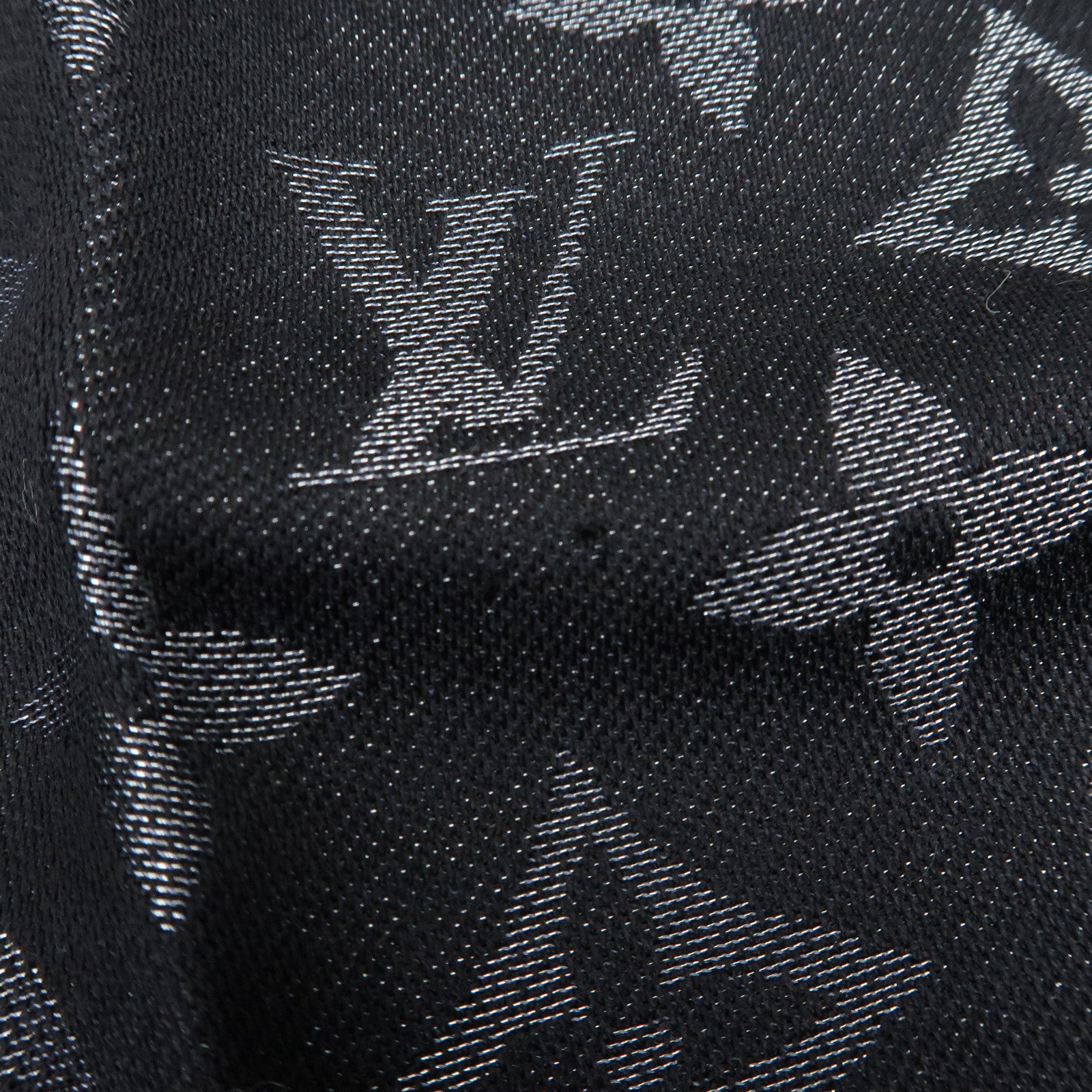 Louis Vuitton Shawl Monogram Shine Stole Scarf Noir Black 401910 Used