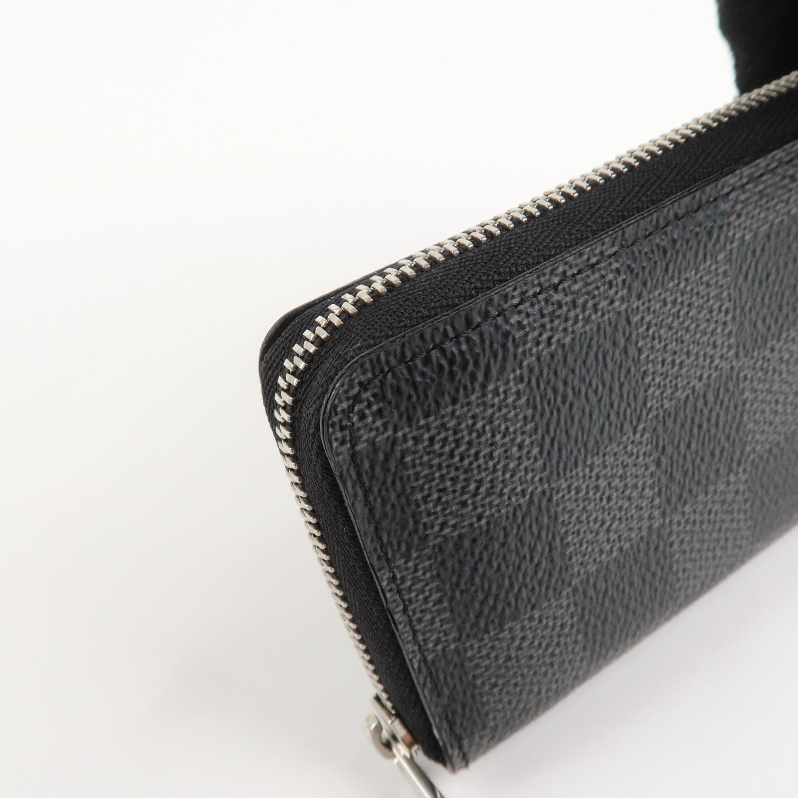 Louis Vuitton Damier Graphite Zippy Coin Purse Coin Case N63076 Used