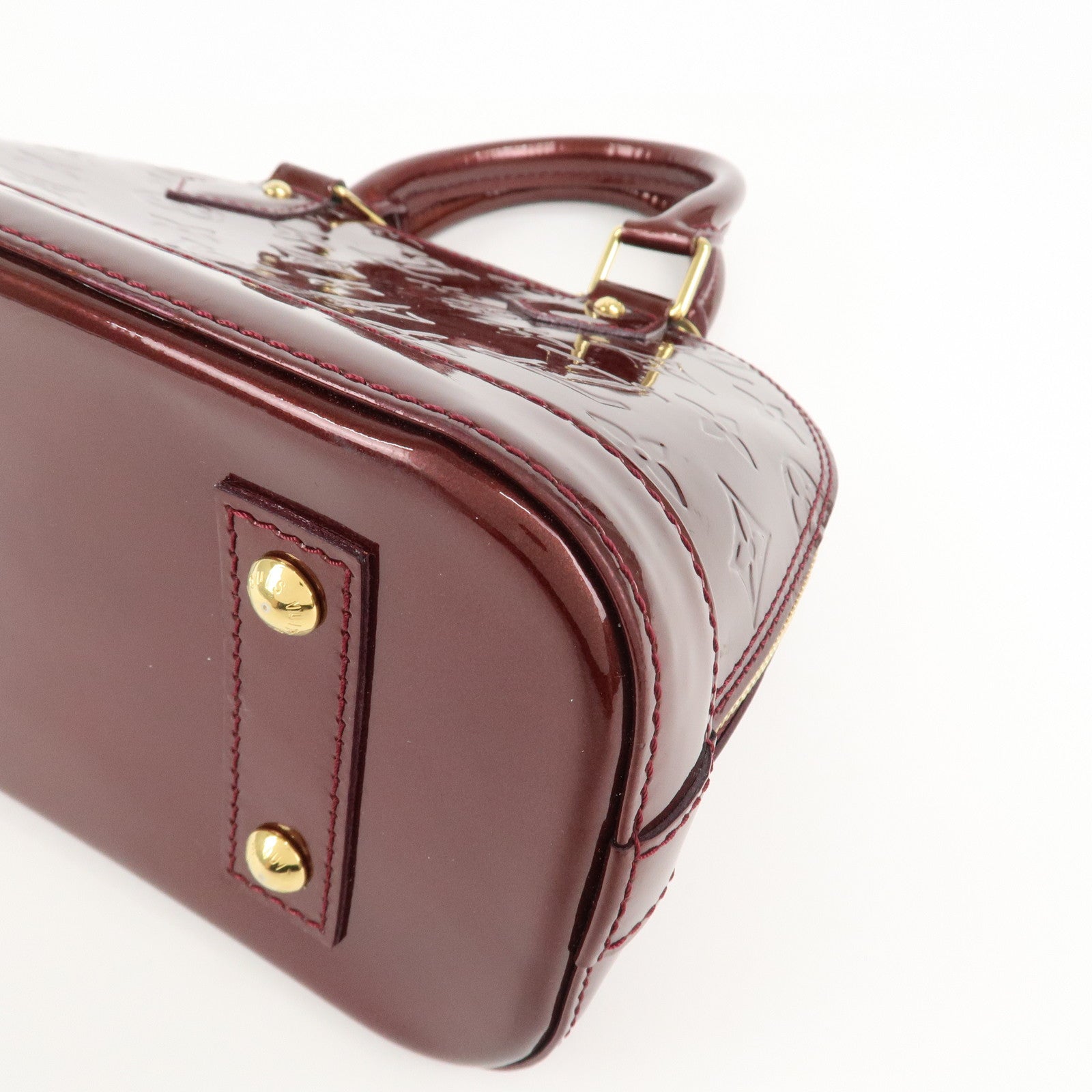 Louis Vuitton Monogram Vernis Alma BB Hand Bag Griotte M90231 Used