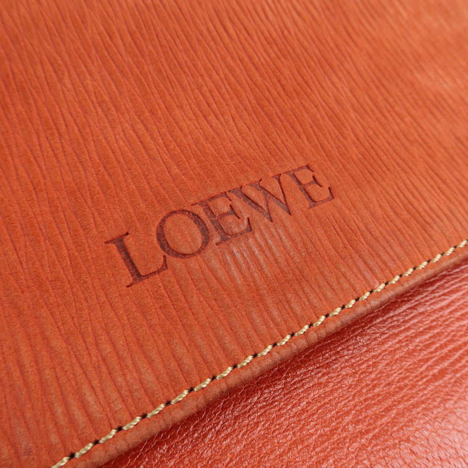 LOEWE Velazquez Suede Leather 2Way Bag Hand Bag Orange Used