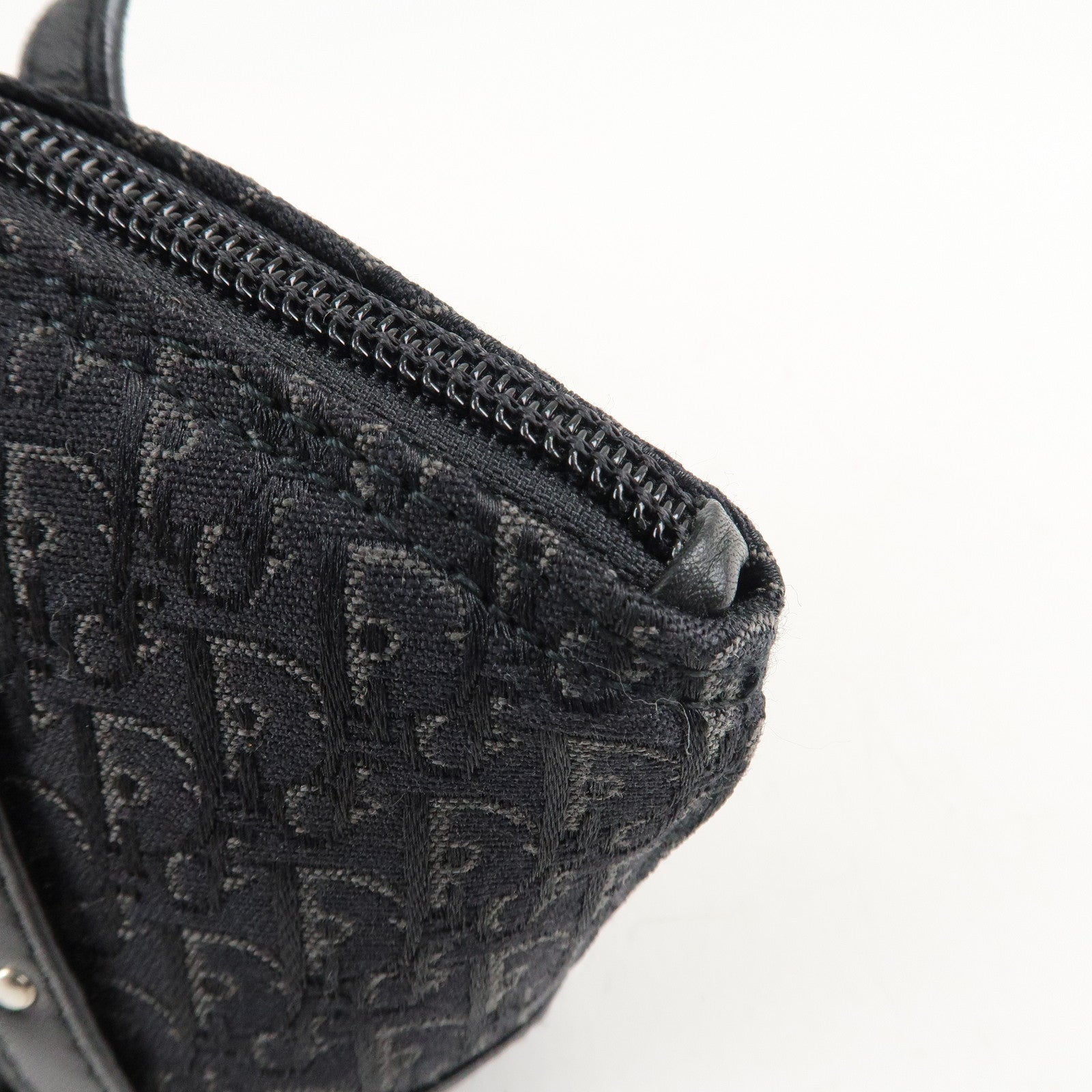 Christian Dior Trotter Canvas Leather Shoulder Bag Hand Bag Black Used