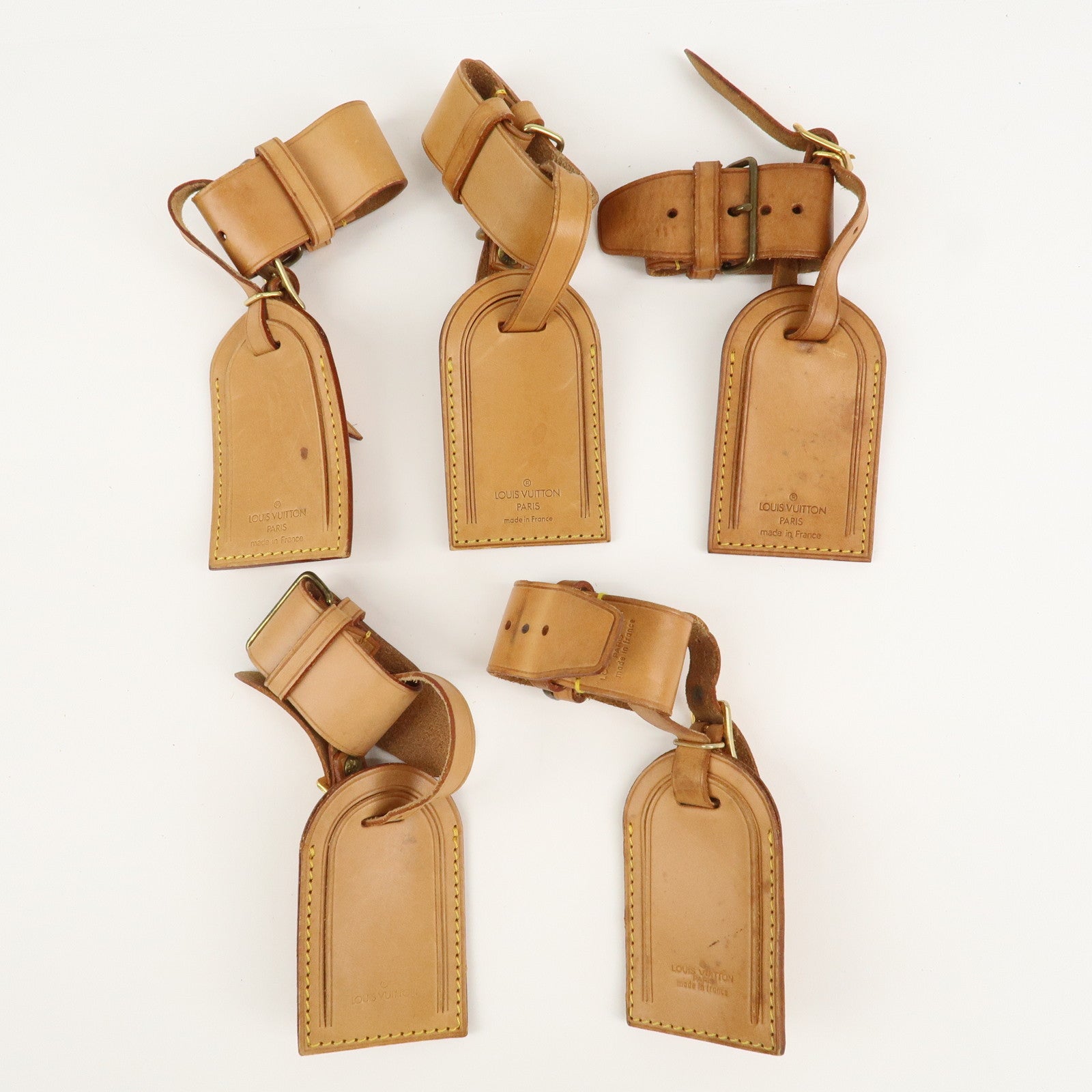 Louis Vuitton Set of 20 Name Tag & Poignet Leather Beige Used