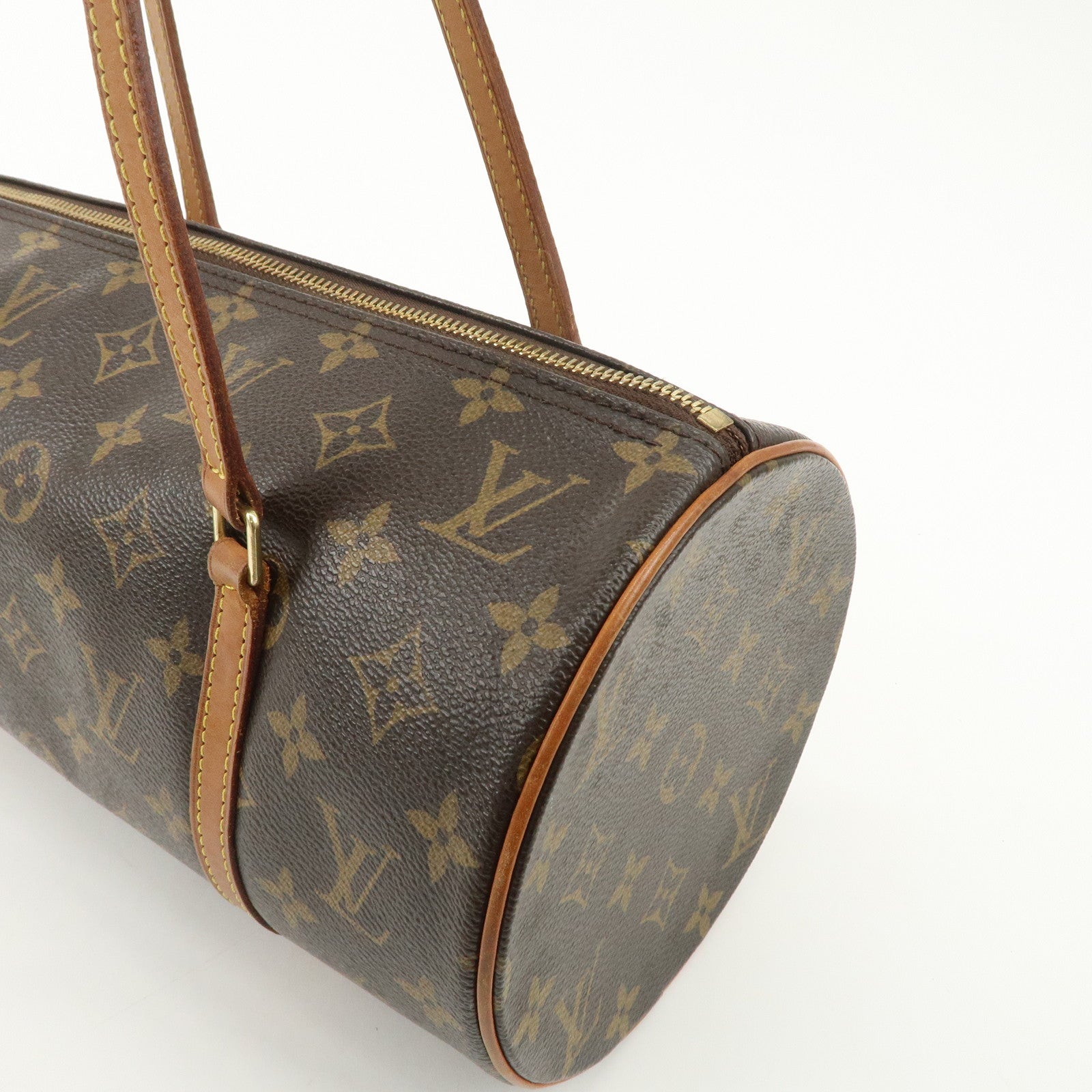 Louis Vuitton Monogram Papillon 30 Hand Bag New Style Brown M51385 Used