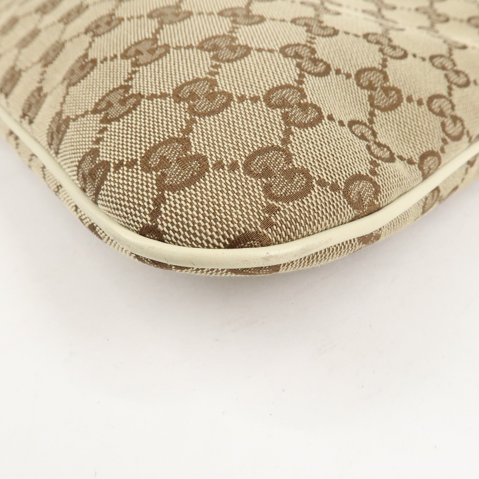 GUCCI New Britt GG Canvas Leather Shoulder Bag Beige Ivory 169947 Used