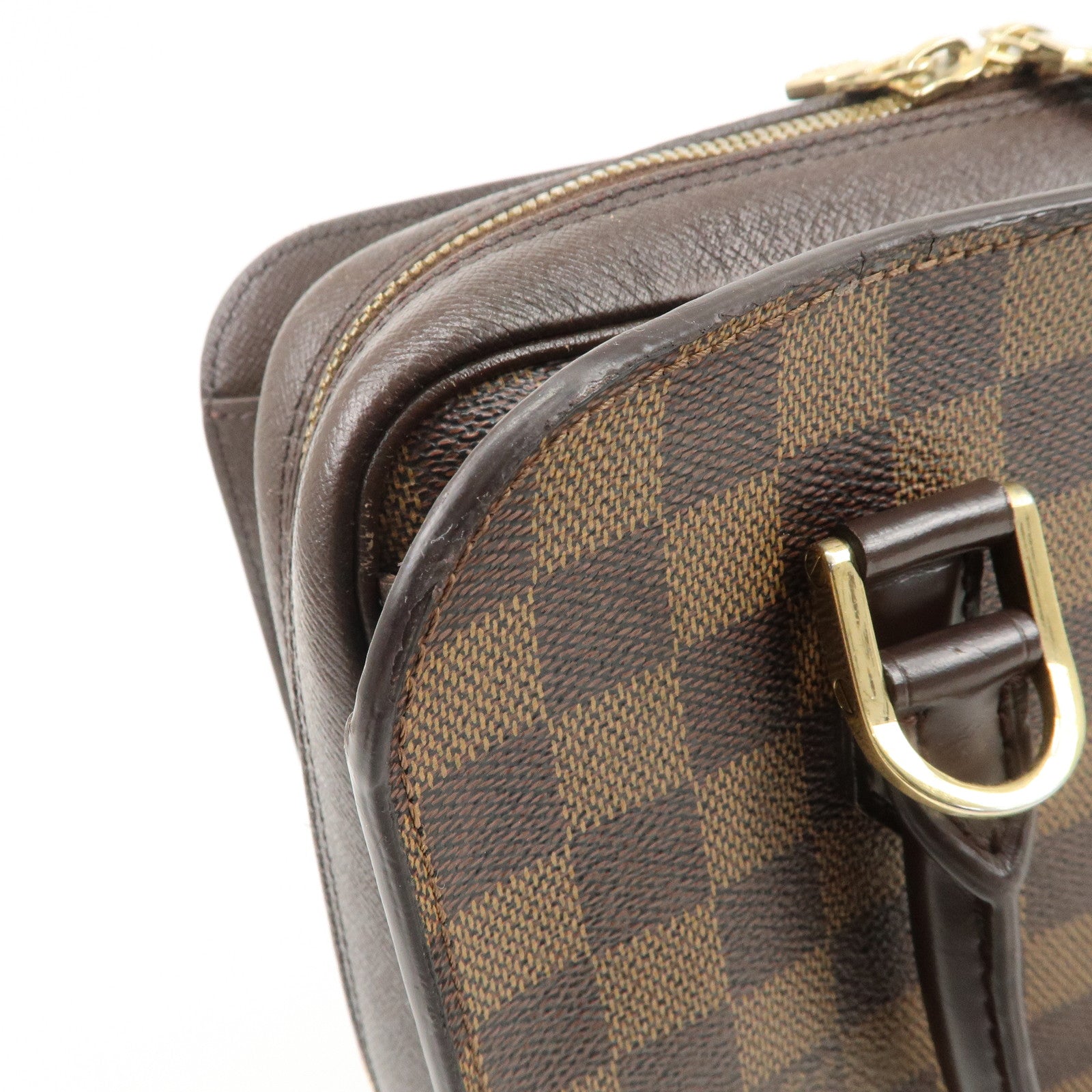 Louis Vuitton Damier Ebene Triana Hand Bag Brown N51155 Used