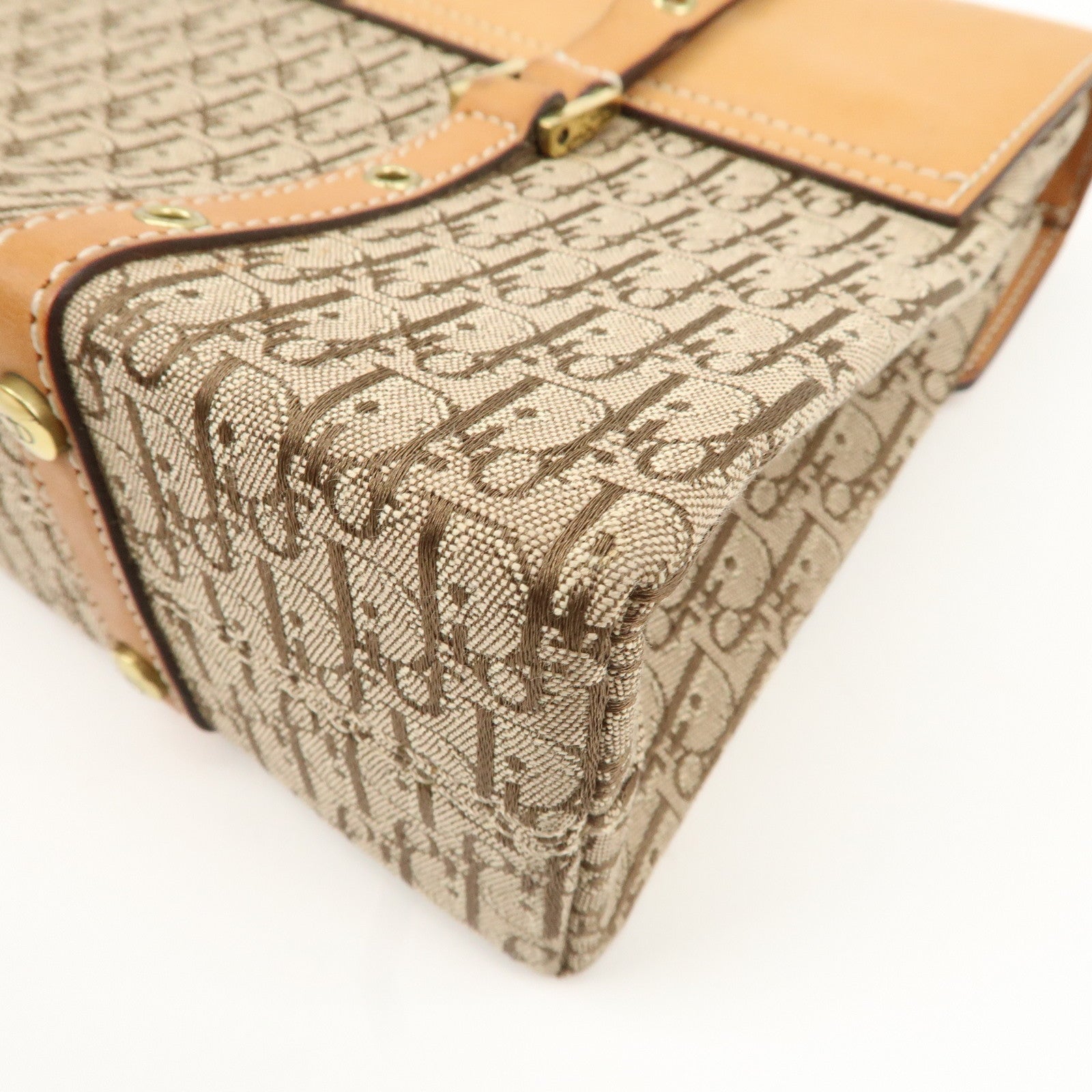 Christian Dior Trotter Street Chic Canvas Leather Shoulder Bag Used