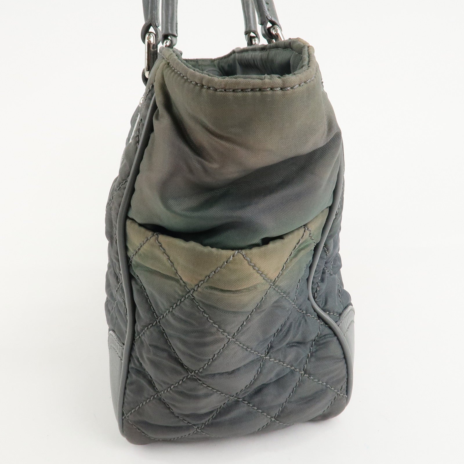 CHANEL Paris New York Line Wild Stitch Nylon Leather Tote Bag Used