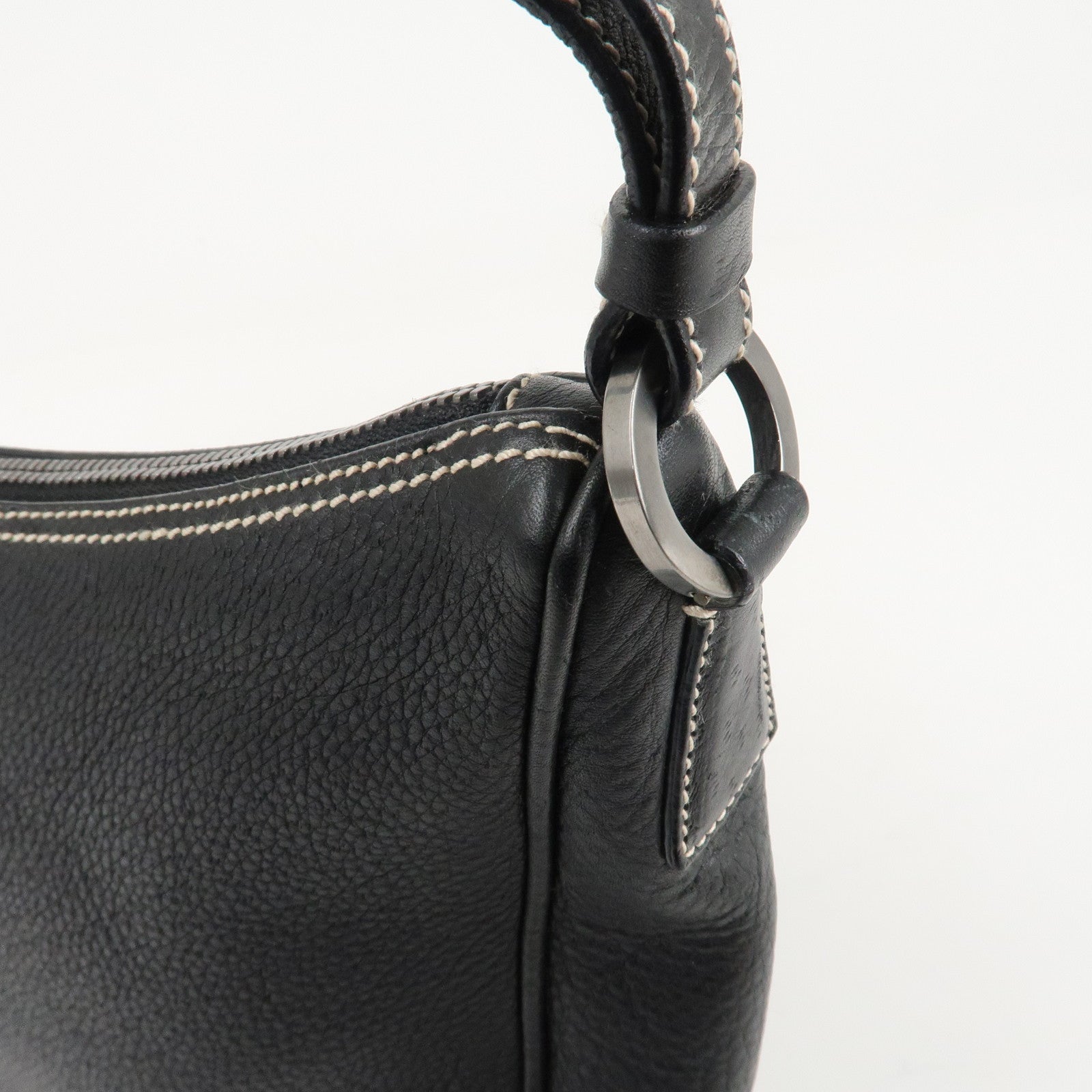 Salvatore Ferragamo Gancini Leather Shoulder Bag AF-21 3754 Used