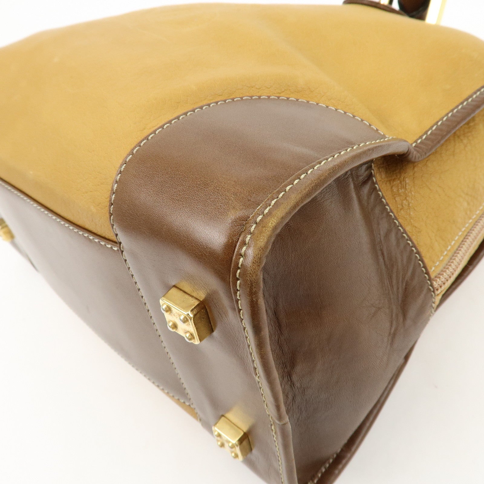 LOEWE Anagram Suede Leather Amazona 32 Hand Bag Brown Used