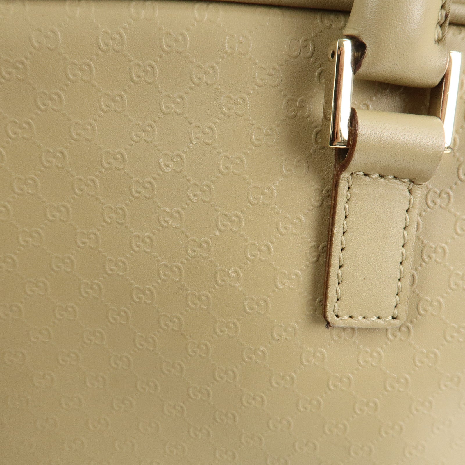 GUCCI Micro Guccissima Leather Hand Bag Beige 000.0852.2123 Used