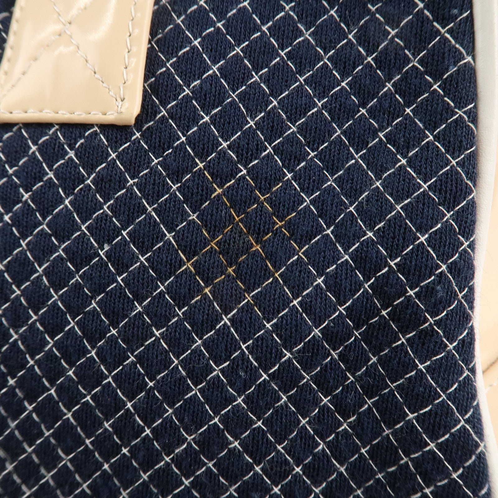 CHANEL COCO Mark Matelasse Canvas Patent Leather Tote Bag Used