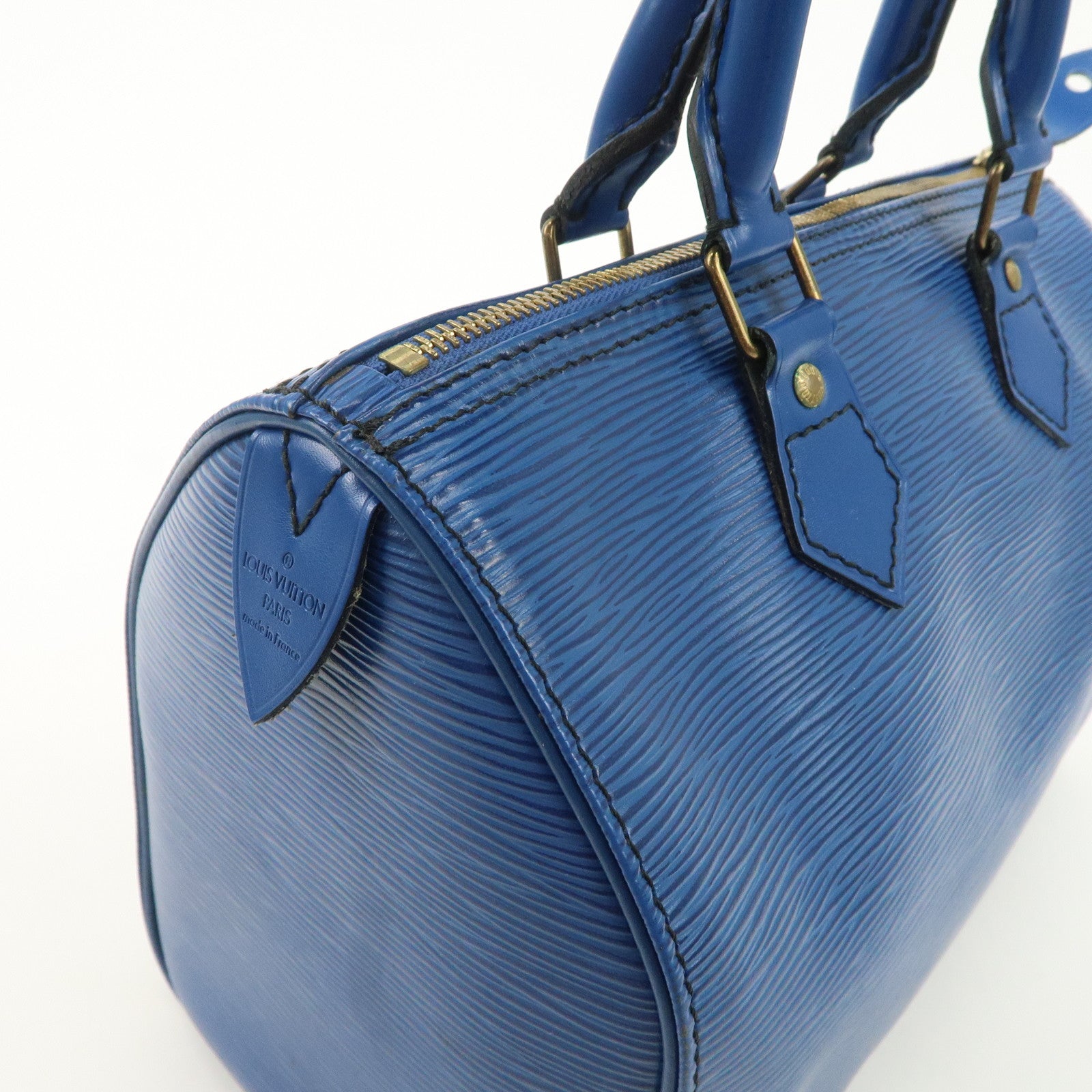 Louis Vuitton Epi Speedy 25 Hand Bag Boston Bag Blue M43015 Used