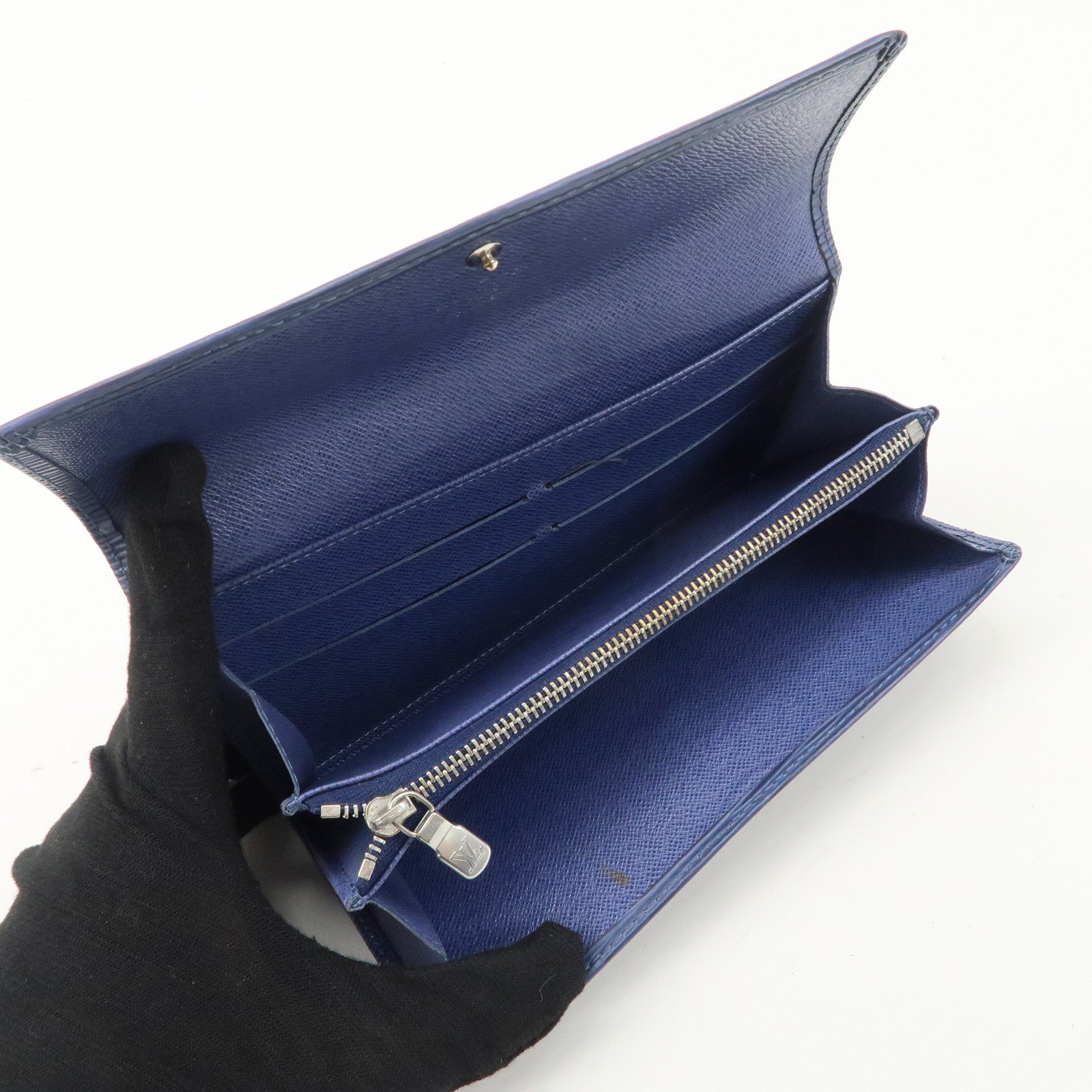 Louis Vuitton Epi Porte Monnaie Credit Wallet Toledo Blue M6359G Used