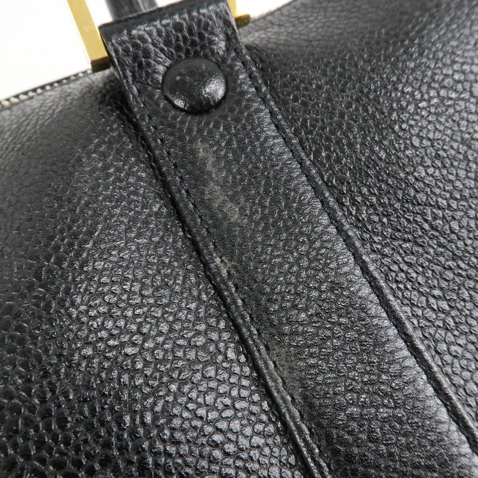 CHANEL Caviar Skin 2Way Boston Bag Hand Bag Black Used