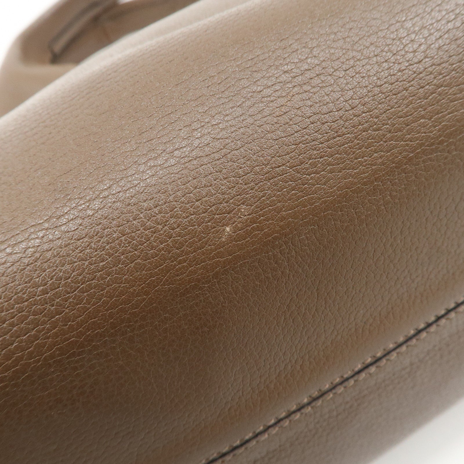 LOEWE Anagram Leather Dunas Shoulder Bag Brown Used