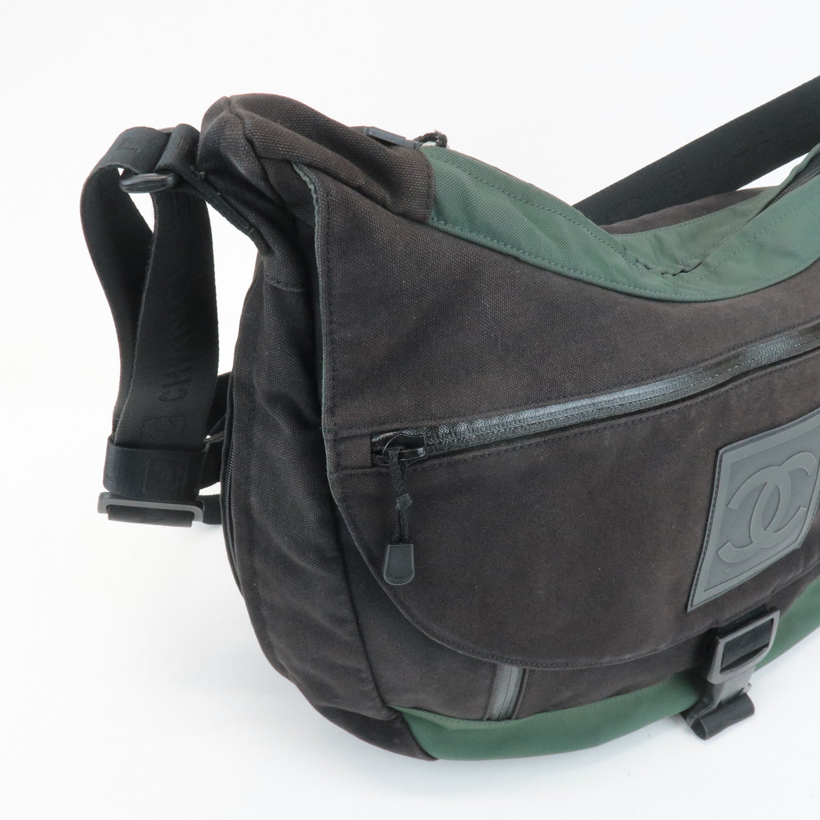 CHANEL COCO Mark Sportline Canvas Shoulder Bag A23289 Used