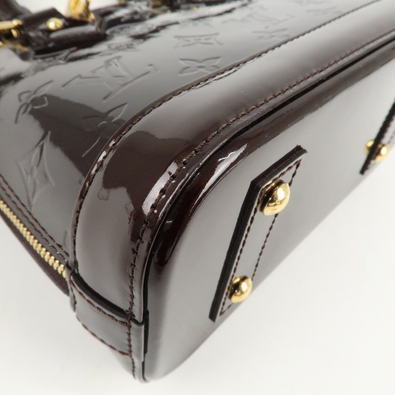 Louis Vuitton Monogram Vernis Alma BB 2Way Bag Amarante M91678 Used