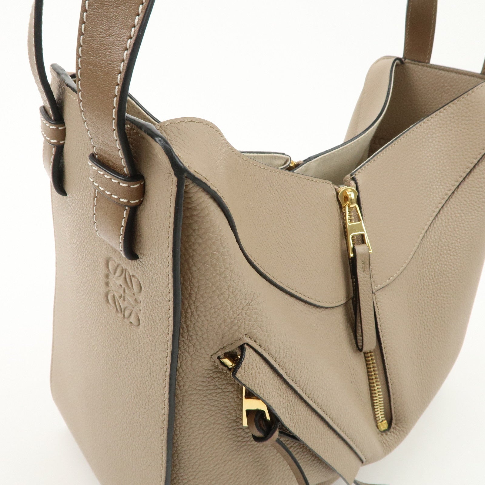 LOEWE Leather Hammock Small Shoudler Bag Beige 314.12BZ95 Used