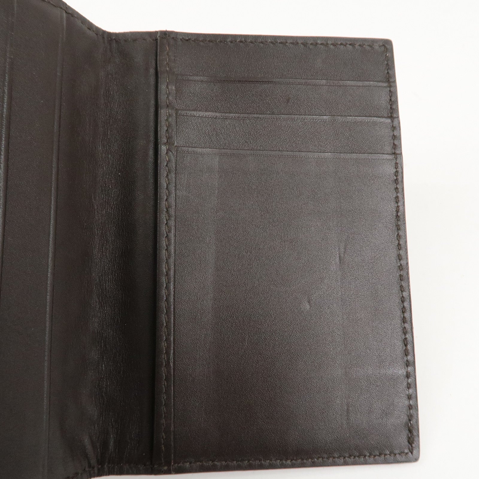 BOTTEGA VENETA Intrecciato Leather Card Case Brown 120701 V4651 Used