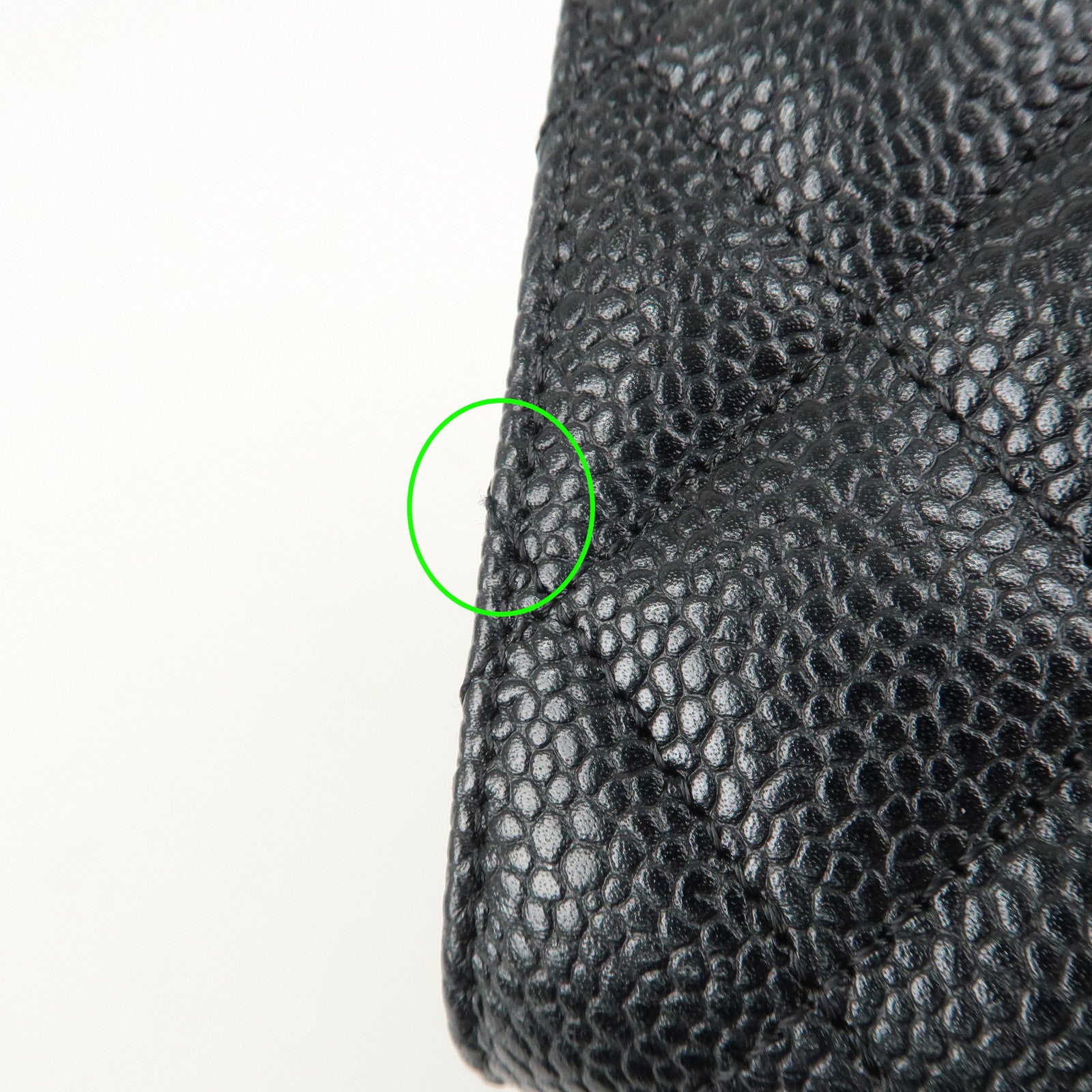 CHANEL Matelasse Cavier Skin W Hook Wallet Black A48980 Used