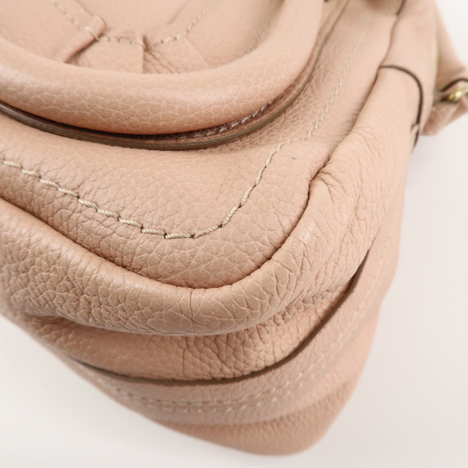 Chloe Paraty Leather 2Way Tote Bag HandBag Shoulder Bag Pink Beige Used