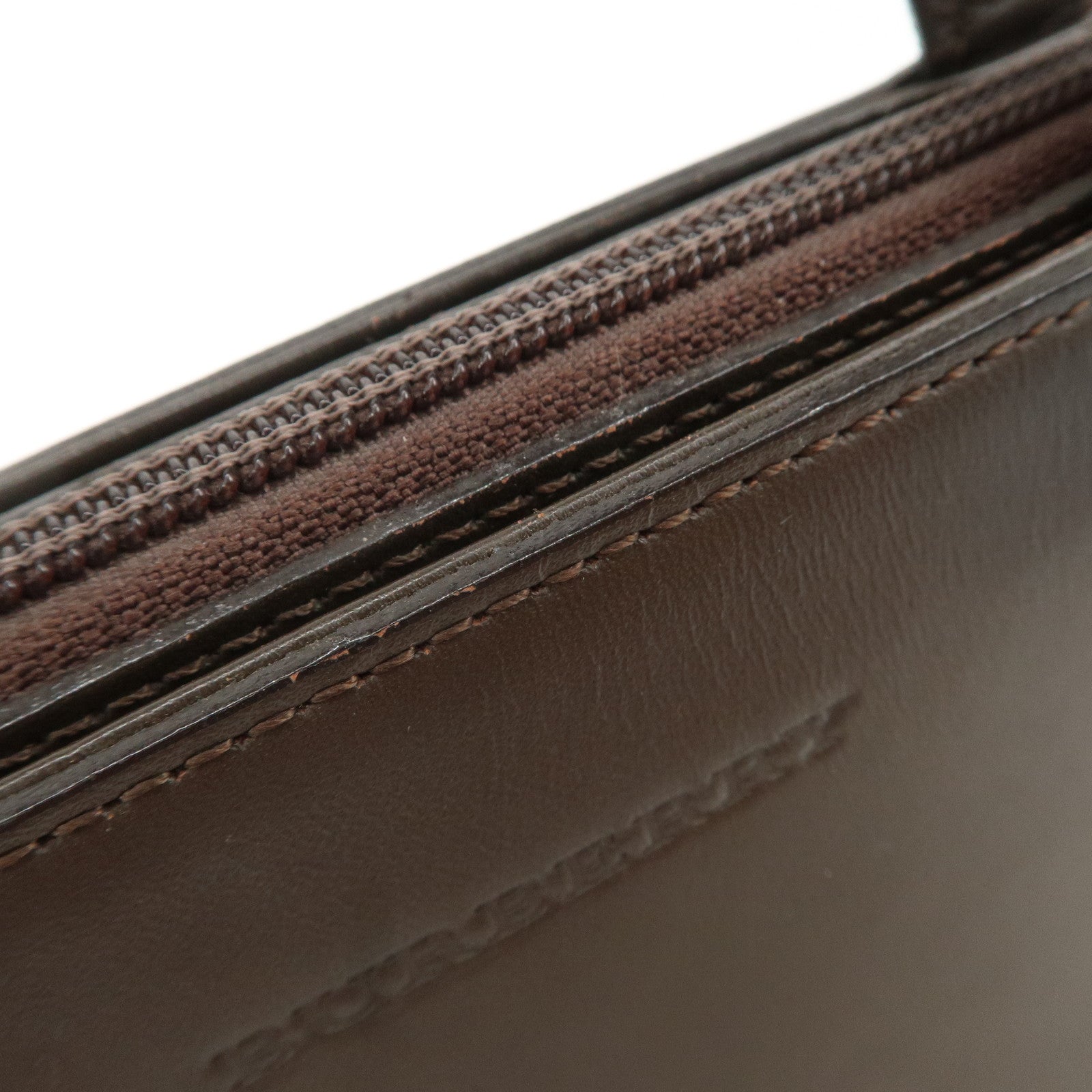 BURBERRY Suede Leather Hand Bag Tote Bag Brown Used